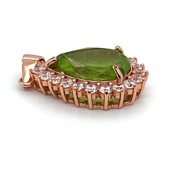 Peridot 4.50ct Rose Gold Finish Solid 925 Sterling Silver Pendant - Picture 4 of 7